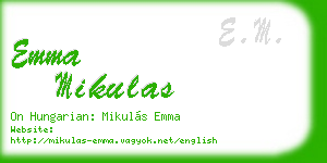 emma mikulas business card