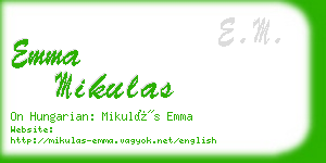 emma mikulas business card